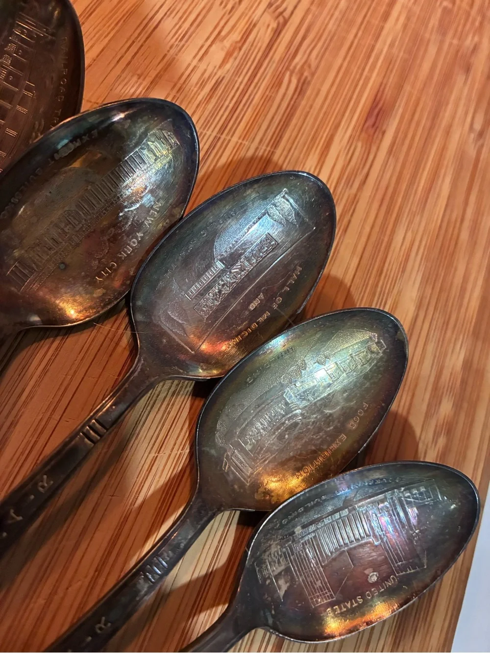 Vintage 1939 World’s Fair Silver-Tone Collectible Souvenir Spoons - Set of 9
